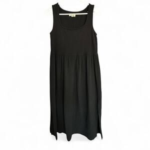 Used Madewell Black Sleeveless Midi Dress Size Medium